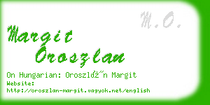 margit oroszlan business card